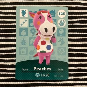 Genuine ACNH Peaches amiibo card